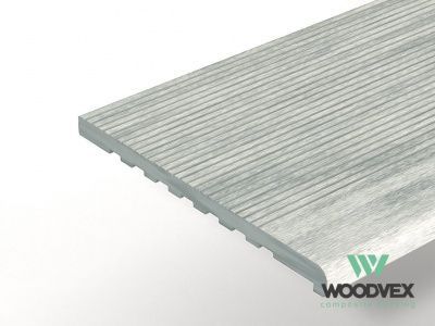 Ступени WoodVex Colorite цвет Бело-серый 350х22 мм Фактура Рифление